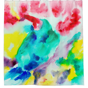 papegaai, vogel Abstracte Waterverf gr Douchegordijn