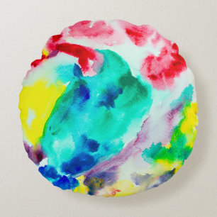 papegaai, vogel Abstracte Waterverf gr Rond Kussen