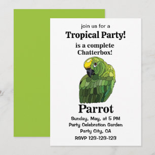 Papegaai Vogel Kletskous Grappig Tropisch Feest Kaart