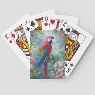 Papegaai Vogel Oerwoud Bloemen Impressionisme Schi Pokerkaarten