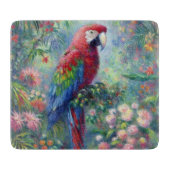 Papegaai Vogel Oerwoud Bloemen Impressionisme Schi Snijplank (Voorkant)