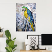 papegaai_vogel_schilderij poster (Thuiskantoor)
