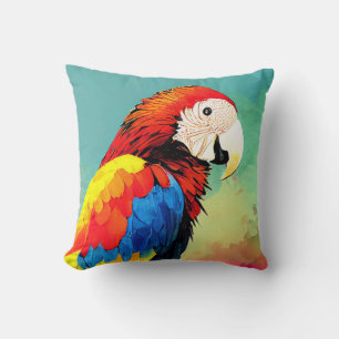 Papegaai Vogel Wild Natuur Dier Kleur Kunst Schild Kussen