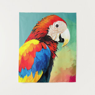 Papegaai Vogel Wild Natuur Dier Kleur Kunst Schild Wandkleed