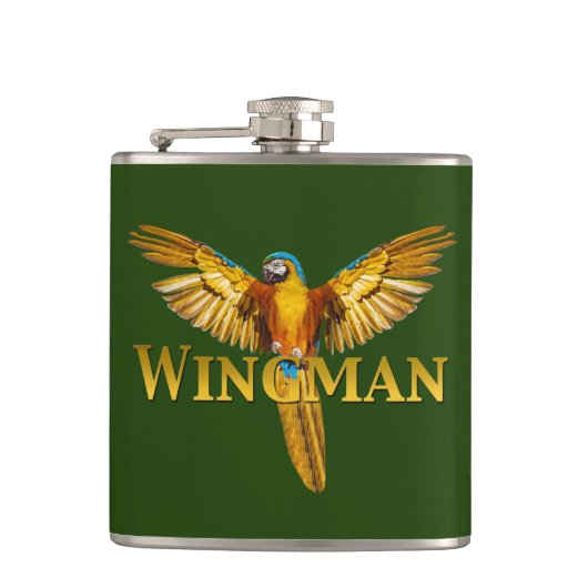 Papegaai Wingman Heupfles (Voorkant)