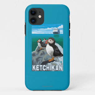 Papegaaiduikers & Cruiseschip - Ketchikan, Alaska iPhone 11 Hoesje