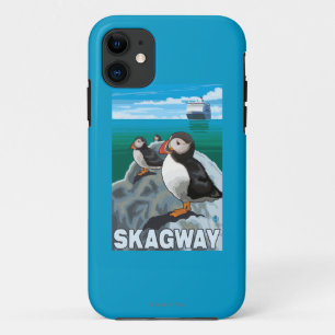 Papegaaiduikers & Cruiseschip - Skagway, Alaska iPhone 11 Hoesje