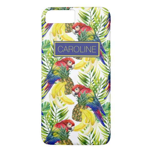Papegaaien en tropisch fruit | Voeg uw naam toe Case-Mate iPhone Case (Achterkant)