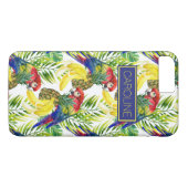 Papegaaien en tropisch fruit | Voeg uw naam toe Case-Mate iPhone Case (Achterkant (Horizontaal))