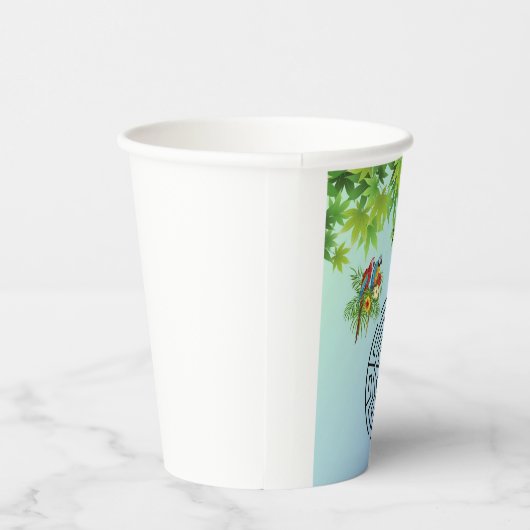 Papegaaien en Zaden doolhof op verjaardagspapier k Papieren Bekers (Rechts)