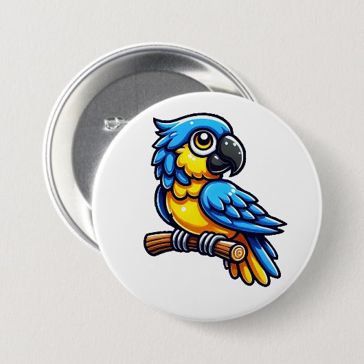 papegaaiknop ronde button 7,6 cm (Voorkant /achterkant)