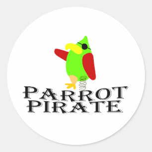 papegaaipiraat ronde sticker
