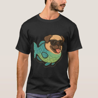 Papegaaivis met een Grappige Puggenkop T-shirt