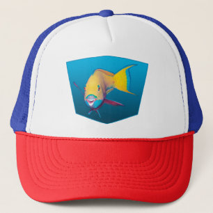 Papegaaivis - Verloop blauw achtergrond    Trucker Pet