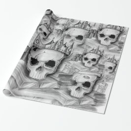 Papel de Embrulho, Rolo 76cm x 180 cm caveira Cadeaupapier