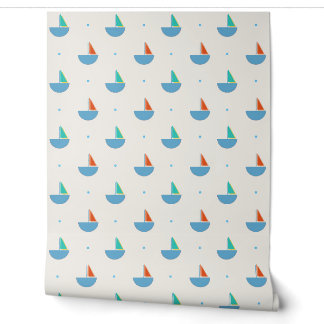 Papel de pared con barquitos para habitación niños behang