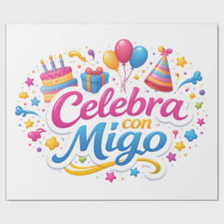 Papel de Regalo con Diseño “Celebra Conmigo” | Env Cadeaupapier