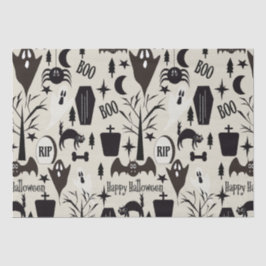 Papel de regalo Happy Halloween negro Tissuepapier