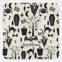 Papel de regalo Happy Halloween negro