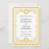 Papel jaune Picado inspiré Faire-part de mariage (Devant)