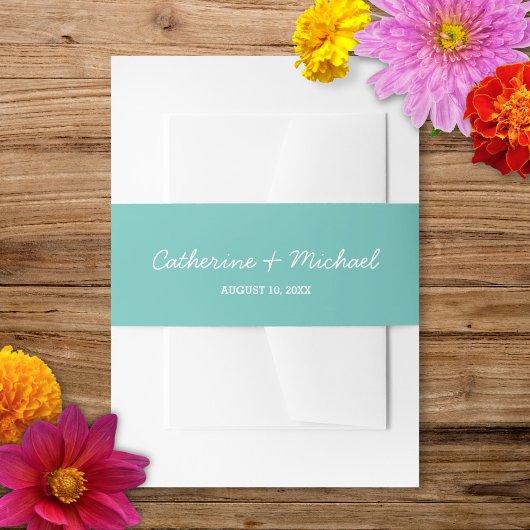 Papel Picado Aqua | Invitation Belly Band Uitnodigingen Wikkel