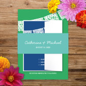 Papel Picado Aqua | Invitation Belly Band Uitnodigingen Wikkel