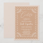 Papel Picado Baby shower Kaart (Voorkant / Achterkant)