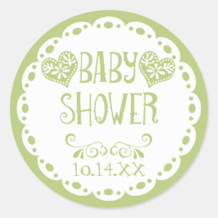 Papel Picado Baby shower Limoen Fiesta Envelope Ronde Sticker