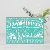Papel Picado Baby shower Uitnodiging (Staand voorkant)