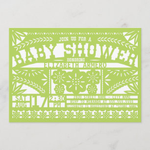 Papel Picado Baby shower Uitnodiging