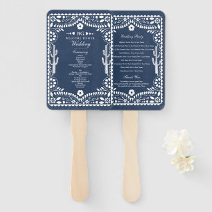Papel Picado Boda Mexicaanse Rustieke Blauwe Huwel Handwaaier