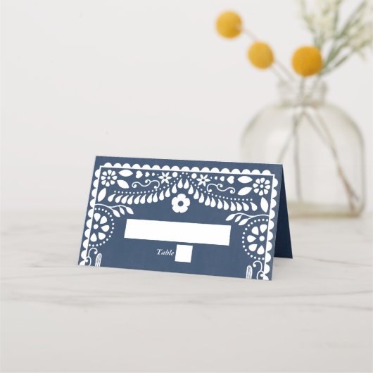 Papel Picado Boda Mexican Rustic Blue Wedding (Voorkant)