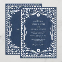 Papel Picado Boda Mexican Rustic Blue Wedding