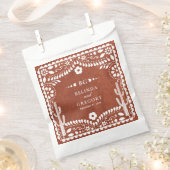 Papel Picado Boda Mexican Terracotta Brown Wedding Bedankzakje (Geknipt)