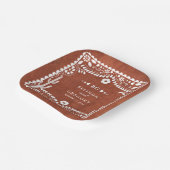 Papel Picado Boda Mexican Terracotta Brown Wedding Papieren Bordje (Gebogen)