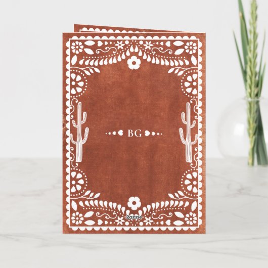 Papel Picado Boda Mexican Wedding Order of Service Programma (Achterkant)