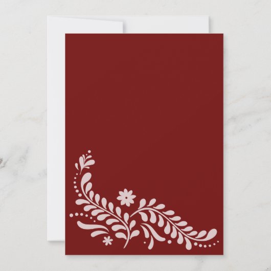 Papel Picado Bourgogne Faire-part de mariage mexic (Dos)