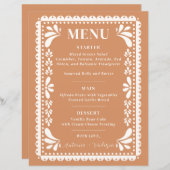 Papel Picado Bruiloft Menu Modern Mexicaans thema (Voorkant / Achterkant)