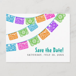 Papel Picado Bruiloft Save the Date briefkaart