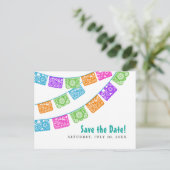 Papel Picado Bruiloft Save the Date briefkaart (Staand voorkant)