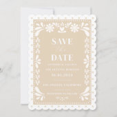 Papel Picado Bruiloft Save the Date Uitnodiging (Voorkant)
