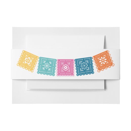 Papel Picado Colorful Uitnodigingen Wikkel (Voorkant Voorbeeld)