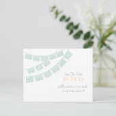 Papel Picado De datum opslaan Mint groen Aankondigingskaart (Staand voorkant)
