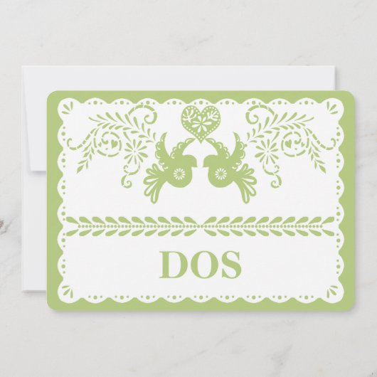 Papel Picado Deux Numéro de Table Or Fiesta (Dos)