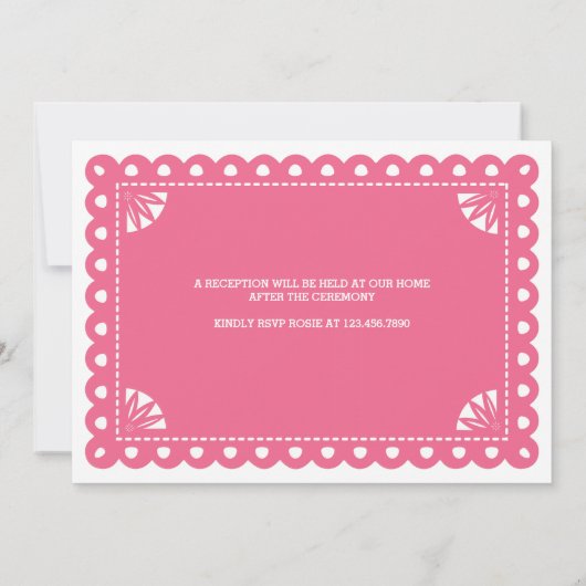 Papel Picado-doop Kaart (Achterkant)