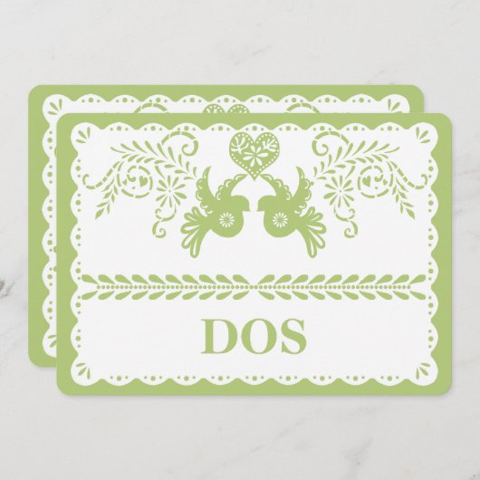 Papel Picado Dos Deux Numéro de Table Or Fiesta (Devant / Derrière)