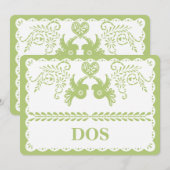 Papel Picado Dos Twee Tafelnummer Goud Feest (Voorkant / Achterkant)