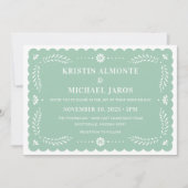 Papel Picado Faire-part de mariage mexicaine moder (Devant)