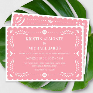 Papel Picado Faire-part de mariage mexicaine moder