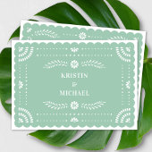 Papel Picado Faire-part de mariage mexicaine moder